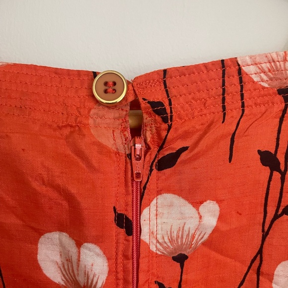 Floral Poppy Print Orange Dress - Picture 6 of 8
